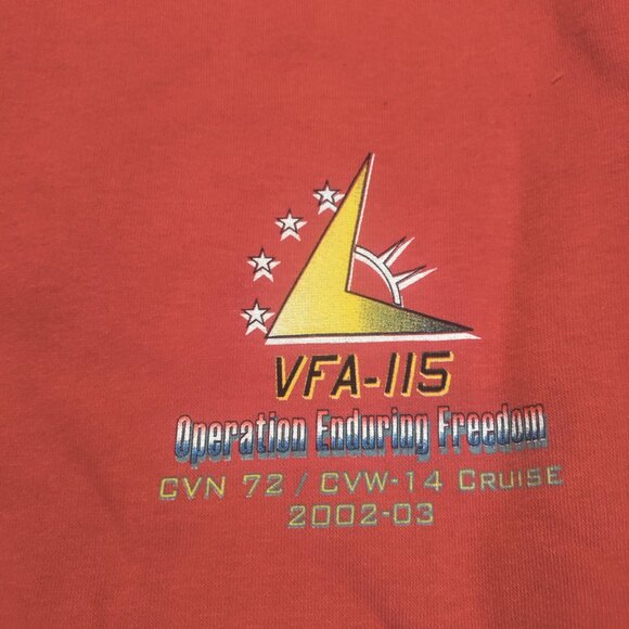 VFA-115 Eagles S Sweatshirt F/A-18E Super Hornet Red CVN 72 / CVW-14 NWOT - Picture 5 of 6